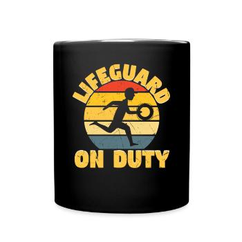 Lifeguard On Duty Distressed - Full Colour Mug - black - Front