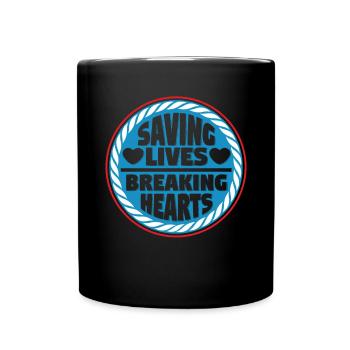 Lifeguard Saving Lives Breaking Hearts - Full Colour Mug - black - Front