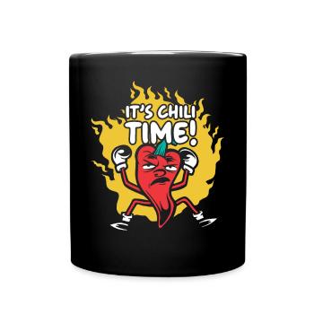 C’est l’heure du chili saveur chili épicé épicé - Mug uni - noir - Devant