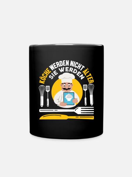 Geburtstag Koch Spruch Chefkoch Ausbildung Kochen - Tasse einfarbig - Schwarz