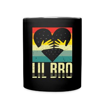 Cute Lil Bro Siblings Brothers Touching Heart - Full Colour Mug - black - Front
