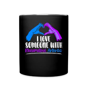 I Love Someone With Rheumatoid Arthritis Awareness - Full Colour Mug - black - Front