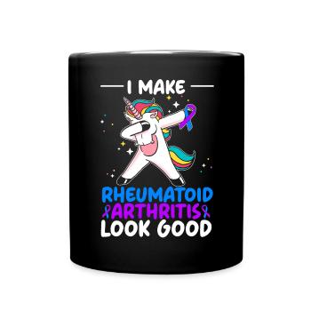 I Make Rheumatoid Arthritis Look Good Unicorn - Full Colour Mug - black - Front