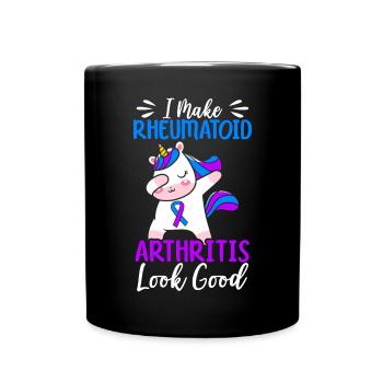 I Make Rheumatoid Arthritis Look Good Unicorn - Full Colour Mug - black - Front