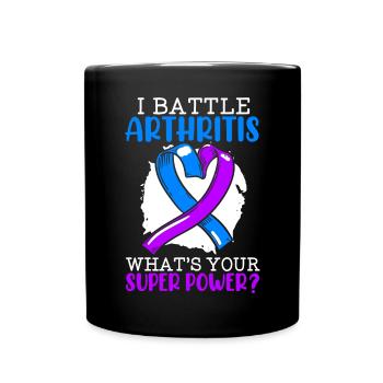 Je lutte contre l’arthrite Quelle est votre maladie de superpuissance - Mug uni - noir - Devant