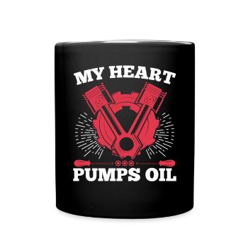 Mes pompes cardiaques Huile Mécanicien diesel Mécanicien automobile - Mug uni - noir - Devant