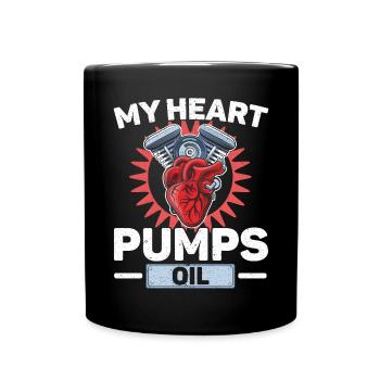 Mes pompes cardiaques Huile Mécanicien diesel Mécanicien automobile - Mug uni - noir - Devant