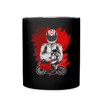 Motorcycle Lifestyle / Motorcycle / Motorcycle biker - Full Colour Mug - black - Front
