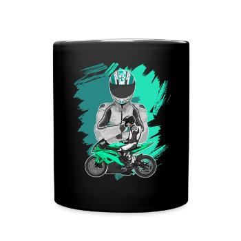 Motorcycle Lifestyle / Motorcycle / Motorcycle biker - Full Colour Mug - black - Front