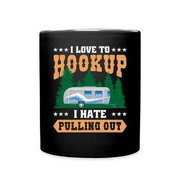 Ich Liebe Es, Funny Camping Zu Verbinden - Tasse einfarbig - Schwarz - Vorne