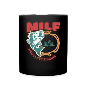 Man, I love fishing design - Full Colour Mug - black - Front