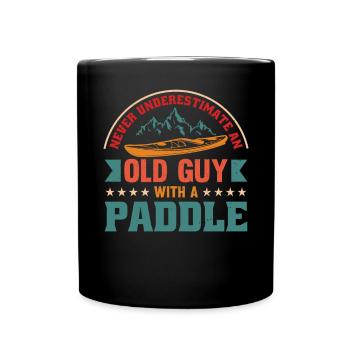 Never underestimate an old man - Full Colour Mug - black - Front
