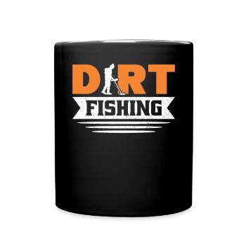 Dirt-fishing-design - Full Colour Mug - black - Front