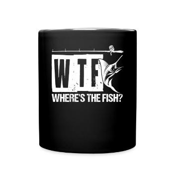 Wo Ist Der Fisch - Tasse einfarbig - Schwarz - Vorne