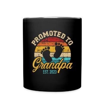 Herren befördert zum Opa 2023 Vintage Retropersona - Tasse einfarbig - Schwarz - Vorne