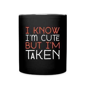 Désolé je suis pris petit ami petite amie pris couples - Mug uni - noir - Devant