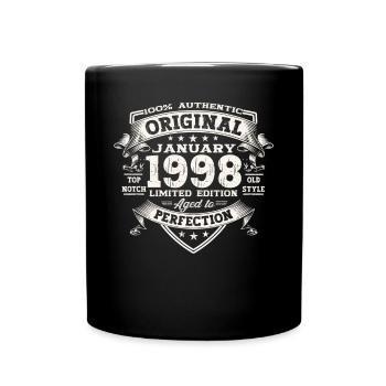 Né le 25 janvier 1998 Homme cadeau - Mug uni - noir - Devant