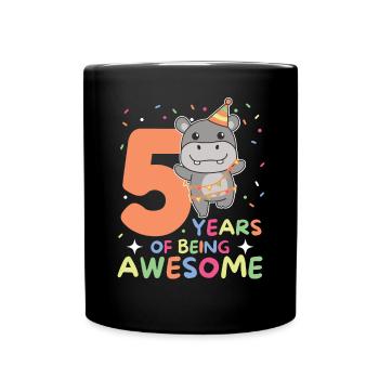 Hippopotame pour les enfants de 5 ans - Mug uni - noir - Devant