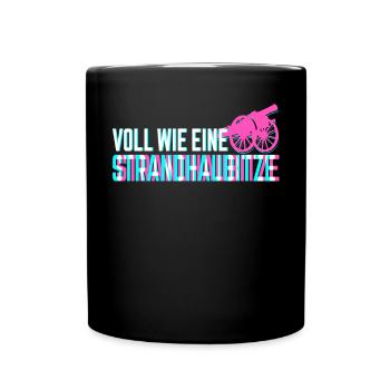 Strandhaubitze Glitch Vaporwave Lustiger Spruch - Tasse einfarbig - Schwarz - Vorne