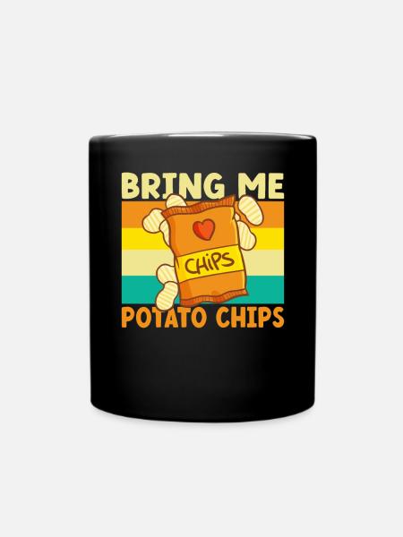 Kartoffelchips Geschenk - Tasse einfarbig - Schwarz