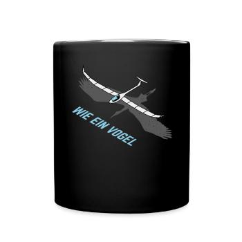 Segelflug Fliegen Lustiger Segelflieger Spruch - Tasse einfarbig - Schwarz - Vorne