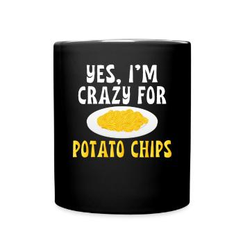 Kartoffelchips Geschenk - Tasse einfarbig - Schwarz - Vorne