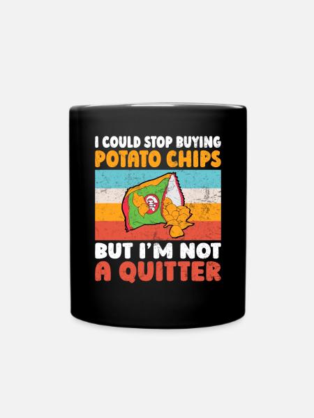 Kartoffelchips Geschenk - Tasse einfarbig - Schwarz