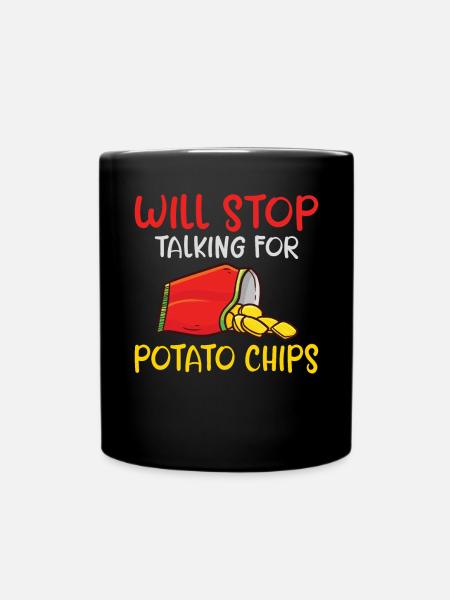 Kartoffelchips Geschenk - Tasse einfarbig - Schwarz