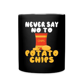 Kartoffelchips Geschenk - Tasse einfarbig - Schwarz - Vorne