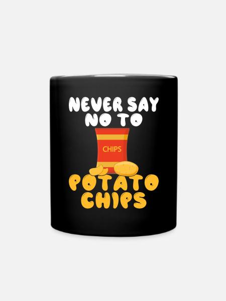 Kartoffelchips Geschenk - Tasse einfarbig - Schwarz