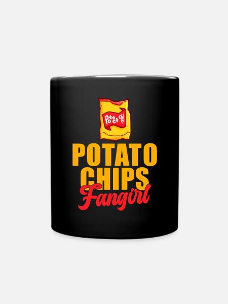 Kartoffelchips Geschenk - Tasse einfarbig - Schwarz