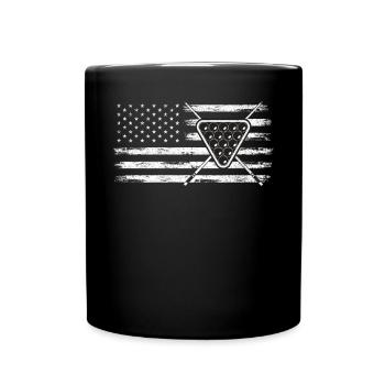 Billard Lustiger Spruch & Herren Snooker Design - Tasse einfarbig - Schwarz - Vorne