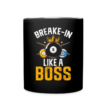 Billard Lustiger Spruch & Herren Snooker Design - Tasse einfarbig - Schwarz - Vorne
