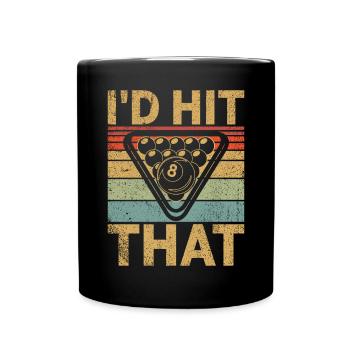 Billard Lustiger Spruch & Herren Snooker Design - Tasse einfarbig - Schwarz - Vorne
