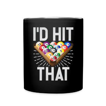 Billard Lustiger Spruch & Herren Snooker Design - Tasse einfarbig - Schwarz - Vorne