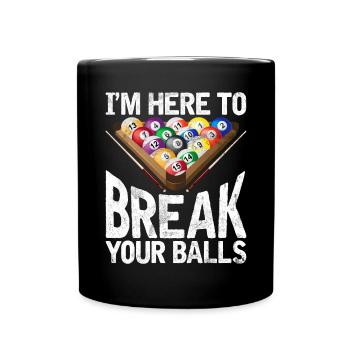 Billard Lustiger Spruch & Herren Snooker Design - Tasse einfarbig - Schwarz - Vorne