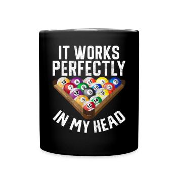 Billard Lustiger Spruch & Herren Snooker Design - Tasse einfarbig - Schwarz - Vorne