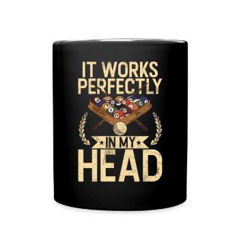 Billard Lustiger Spruch & Herren Snooker Design - Tasse einfarbig - Schwarz - Vorne