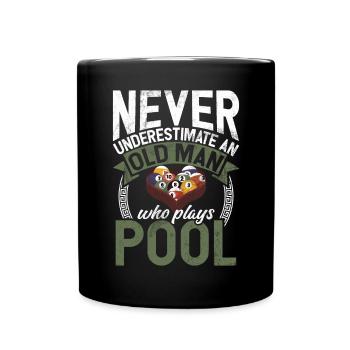 Billard Lustiger Spruch & Herren Snooker Design - Tasse einfarbig - Schwarz - Vorne