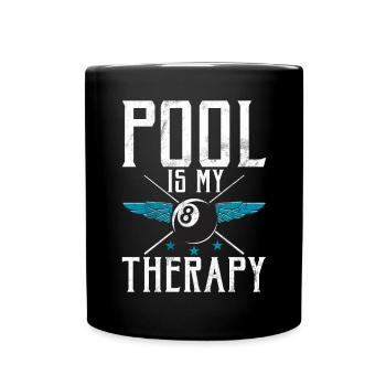 Billard Lustiger Spruch & Herren Snooker Design - Tasse einfarbig - Schwarz - Vorne