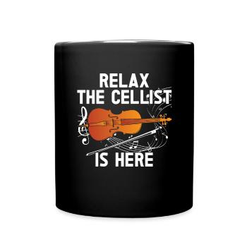 Cello -Musikinstrument - Tasse einfarbig - Schwarz - Vorne