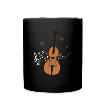 Violoncelle -Instrument de musique - Mug uni - noir - Devant