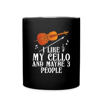 Cello -Musikinstrument - Tasse einfarbig - Schwarz - Vorne