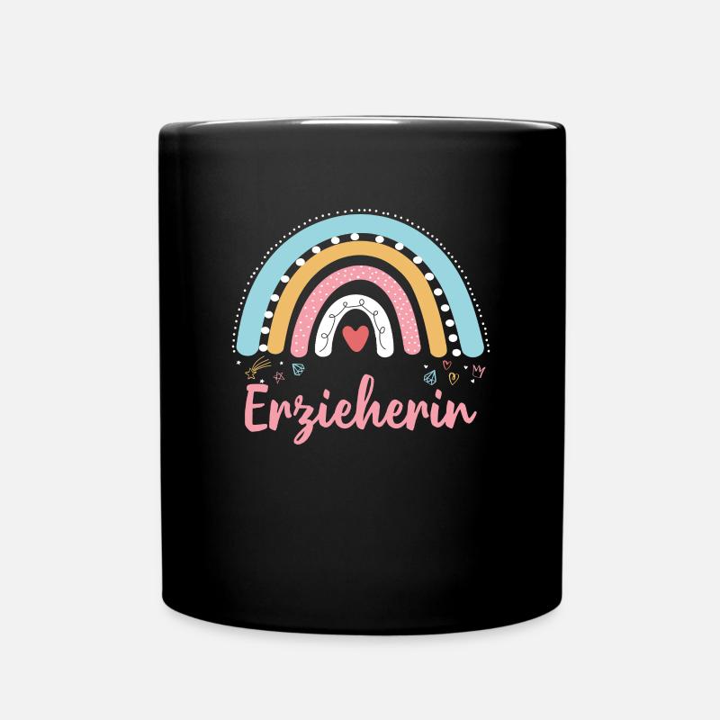 Erzieherin Regenbogen Pädagogin Kindergärtnerin - Tasse einfarbig - Schwarz
