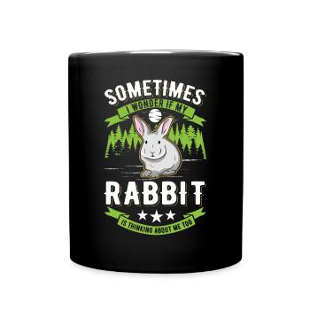 Rabbit Rabbit Rabbit - Full Colour Mug - black - Front