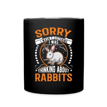 Rabbit Rabbit Rabbit Rabbit - Full Colour Mug - black - Front