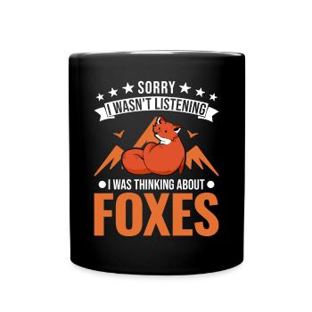 Fuchs Geschenk Rotfuchs - Tasse einfarbig - Schwarz - Vorne