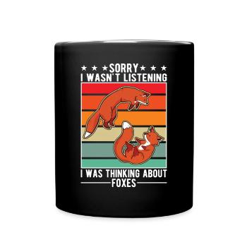 Fuchs Geschenk Rotfuchs - Tasse einfarbig - Schwarz - Vorne
