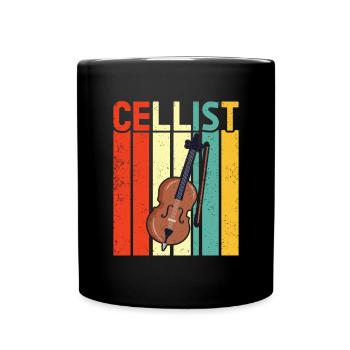 Cello -Musikinstrument - Tasse einfarbig - Schwarz - Vorne