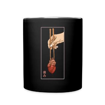 Esthétique Vaporwave Japonais Années 90 Japon Cœur Humain - Mug uni - noir - Devant